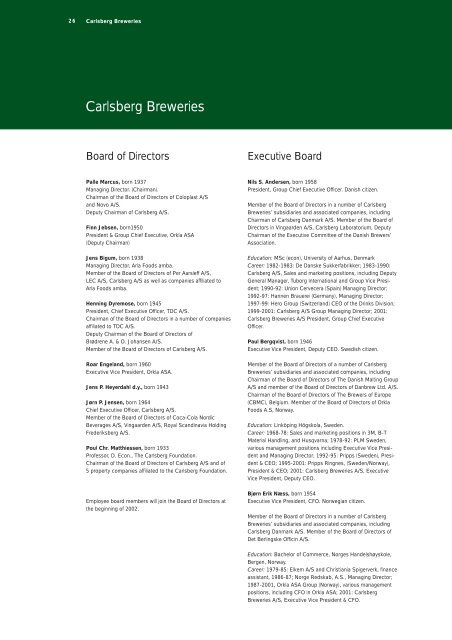 Annual Report 2001 - Carlsberg Group