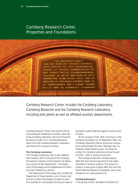 Annual Report 2001 - Carlsberg Group