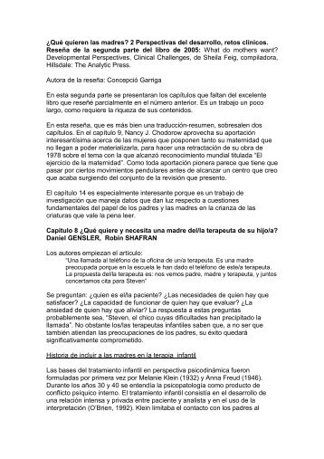 ¿Qué quieren las madres? 2 Perspectivas del desarrollo, retos ...