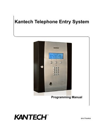 Program. - Kantech