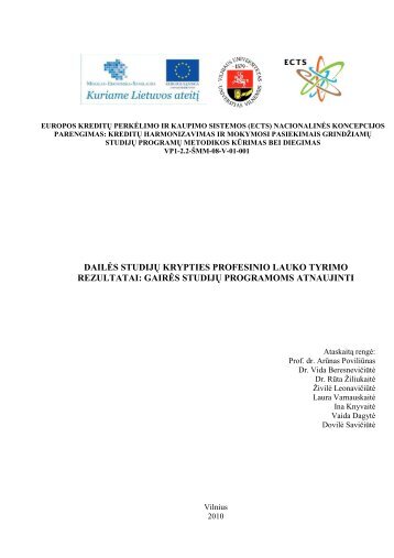 Daile_Tyrimu technine ataskaita - ECTS