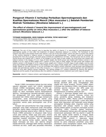 Pengaruh Vitamin C terhadap Perbaikan Spermatogenesis ... - UNS