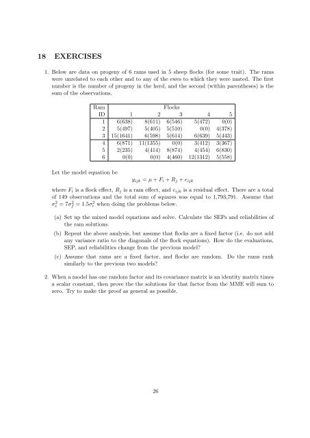 Prediction Theory 1 Introduction 2 General Linear Mixed Model