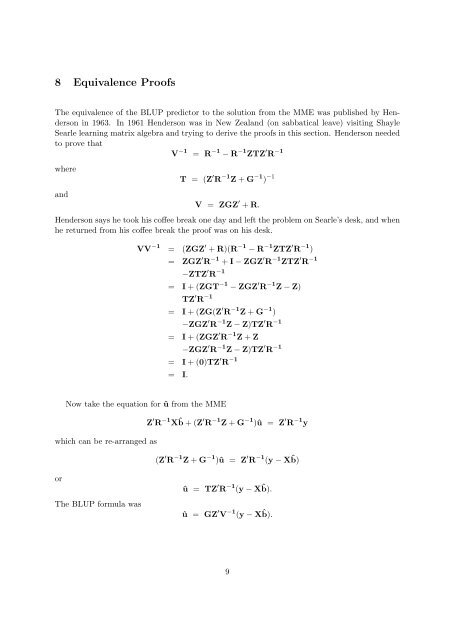 Prediction Theory 1 Introduction 2 General Linear Mixed Model