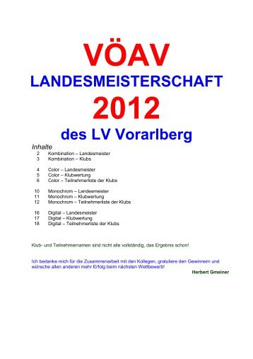 LANDESMEISTERSCHAFT des LV Vorarlberg - VÖAV-Vorarlberg