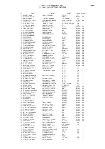 Liste des EngagÃ©s (PDF - 60 Ko) - Est Rallye