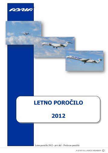 Letno poroÄilo 2012 - Adria Airways