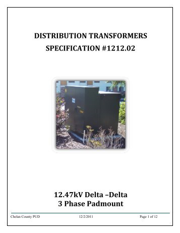 Distribution transformers specification - Chelan County Public Utility ...