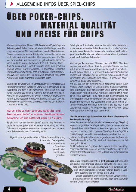 ÃœBER POKER-CHIPS, MATERIAL QUALITÃ„T UND ... - Gamblerstore