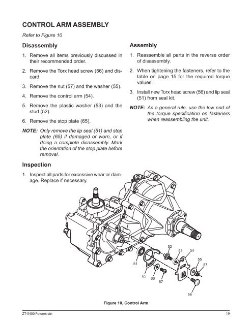 Hydro-Gear ZT-5400 transaxles manual - BIBUS France