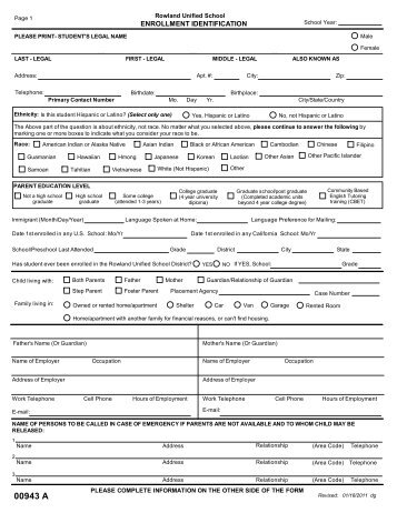 Enrollment Identification Form - English.pdf - Rowland High School