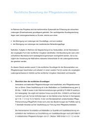Rechtliche Bewertung der Pflegedokumentation - Bayern