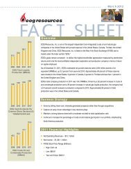 Fact Sheet EOG Resources, Inc.