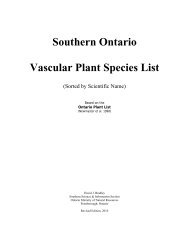 Species list - Conservation Ontario