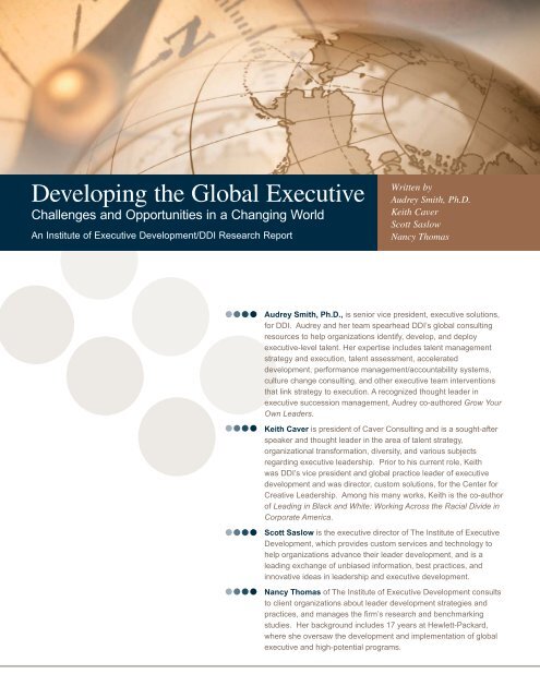 Developing the Global Executive - Development Dimensions ...