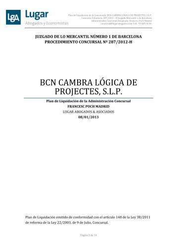 PLAN DE LIQUIDACION BCN CAMBRA.pdf - lugar abogados ...