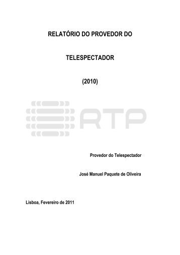 relatório do pro relatório do provedor do telespectador - RTP