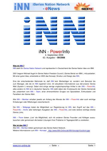 iNN - PowerInfo - SSS-Tools für Power System i Syntax System ...