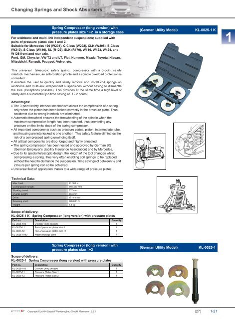 Changing Springs and Shock Absorbers