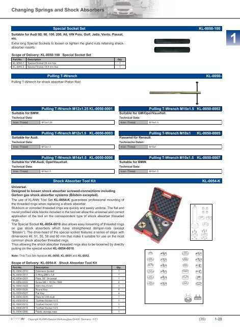 Changing Springs and Shock Absorbers