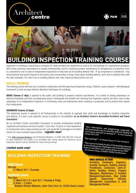 Building Inspection Training Course Pam Sabah Chapter