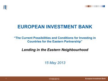 EUROPEAN INVESTMENT BANK - EIB Institute - European ...