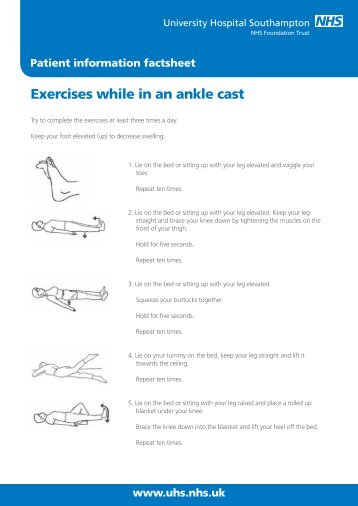Exercises while in an ankle cast - patient information