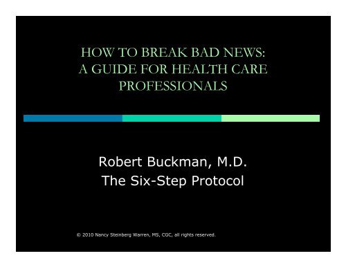 Breaking Bad News PPT[1] - Genetic Counseling Cultural ...