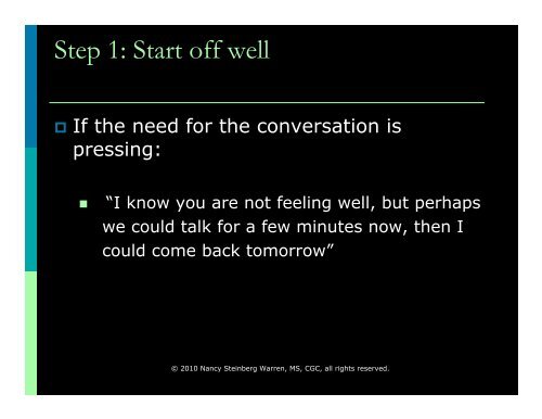 Breaking Bad News PPT[1] - Genetic Counseling Cultural ...