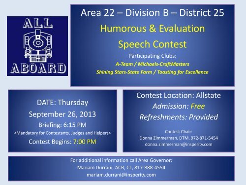 Flyer - District 25 Toastmasters