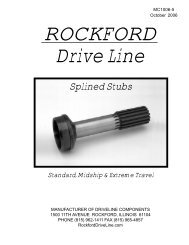 Splined Stubs - Rockford Drive Line