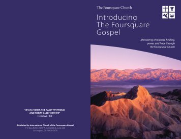 Introducing The Foursquare Gospel - The Foursquare Church