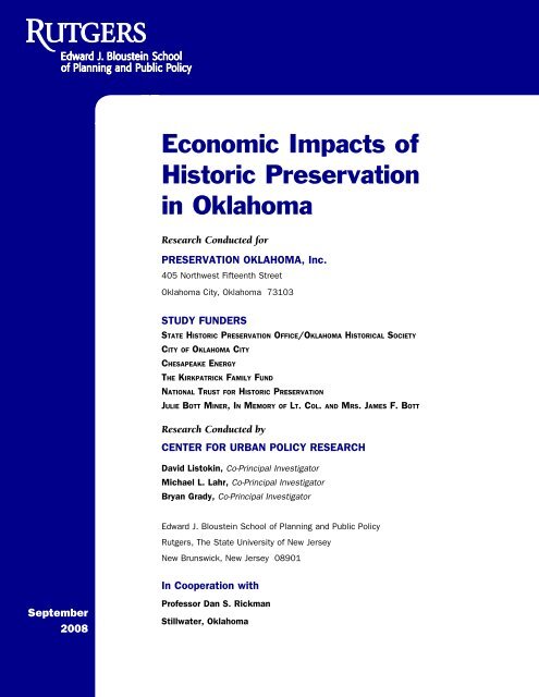 Economic Impact Study - Complete - Oklahoma Historical Society