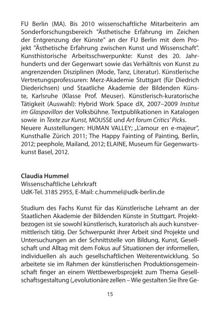 Vorlesungsverzeichnis SS 2013 - Institut fÃ¼r Kunst im Kontext