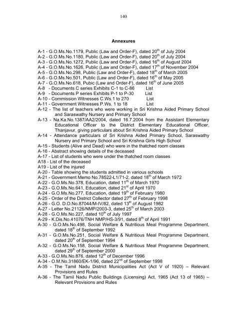 Annexures Tamil Nadu Government