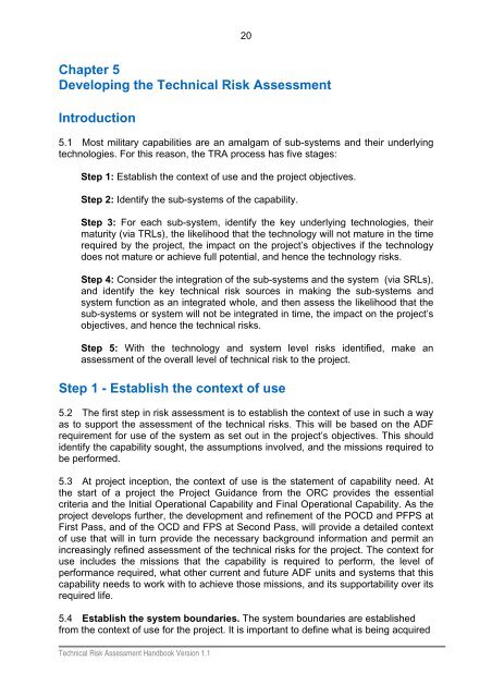 Technical Risk Assessment Handbook - Defence Science and ...