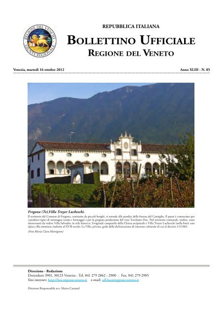 Bur N 085 Del 16 Ottobre 2012 - Associazione Realtà Veneta