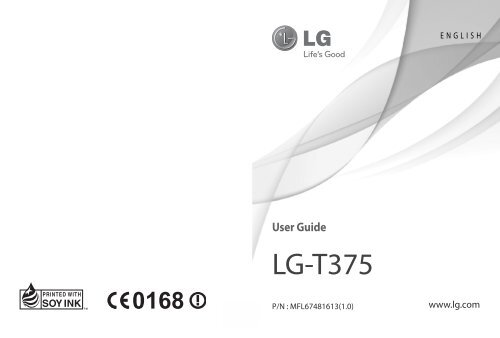Lg T375 User Guide Lg Electronics Lg T375 User Guide Lg Electronics