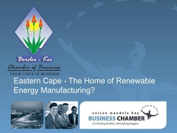 Eastern Cape - The Home of Renewable Energy Manufacturing?
