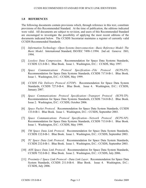 Space Link Identifiers - CCSDS