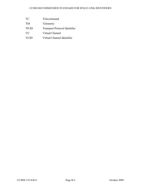 Space Link Identifiers - CCSDS