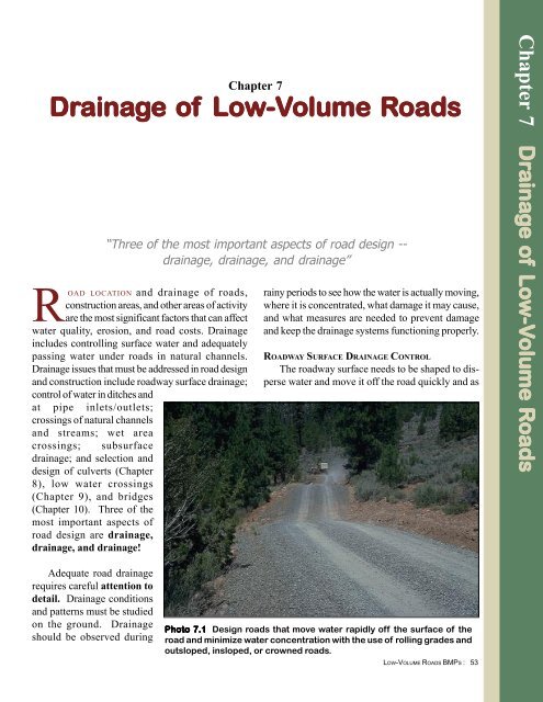 Chapter 7 Drainage of Low-Volume Roads