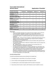 Concordia International School Hanoi Application Checklist