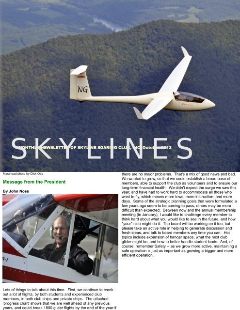 President's Message - Skyline Soaring Club