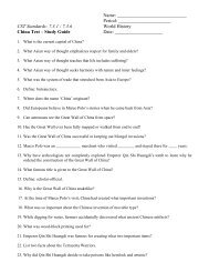 China Test Study Guide - TheMattHatters