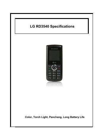 LG RD3540 Specifications - LG Mobiles