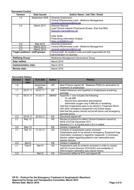 CP01 Emergency Treatment of Anaphylactic Reactions - Devon ...