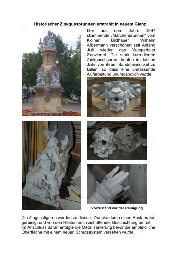 Historischer Zinkgussbrunnen erstrahlt in neuem ... - Conrads Lacke