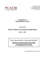 PCAOB Inspection Report of Plante & Moran, PLLC - Public ...