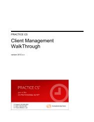 Practice CS Client Management Walkthrough - cs thomson reuters